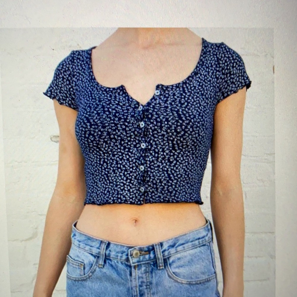 Dark blue crop top, from “brandy Melville”